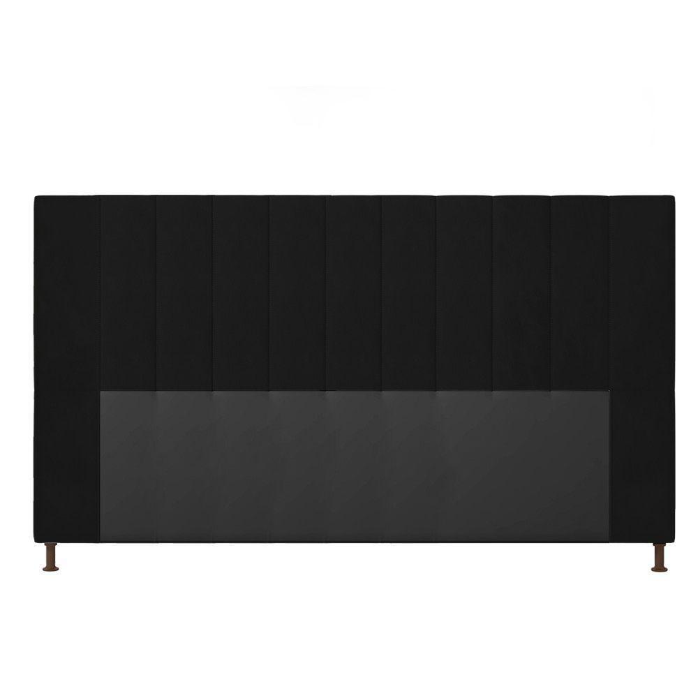 Cabeceira Cama Box King 195cm Suede Preto - 3