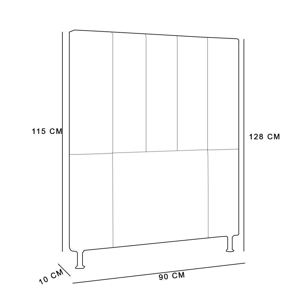 Cabeceira Cama Box Solteiro 90cm Suede Marrom - 2
