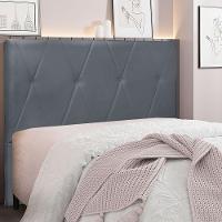 Cabeceira King 1,95m Aquilla Veludo - Pallazio Cinza Chumbo - 7