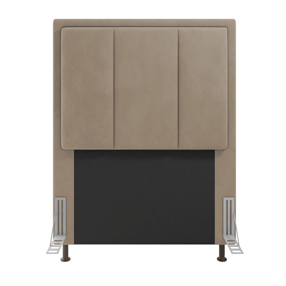 Cabeceira Opala Cama Box Solteiro 90cm Suede Bege - 3
