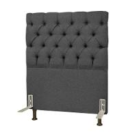 Cabeceira Cama Box Solteiro 90Cm Cristal Linho Cinza - 1