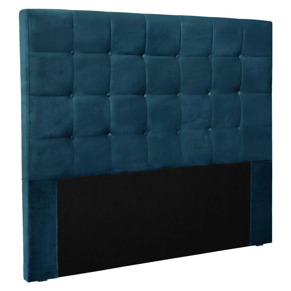 Cabeceira King 1,95m Verona Veludo Azul Marinho - 1