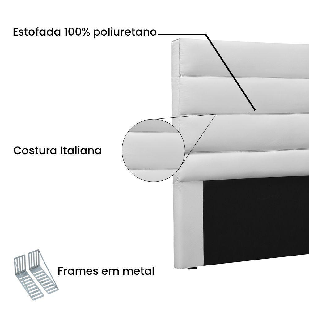 Cabeceira Para Cama Box Queen 160cm Corino Branco - 3