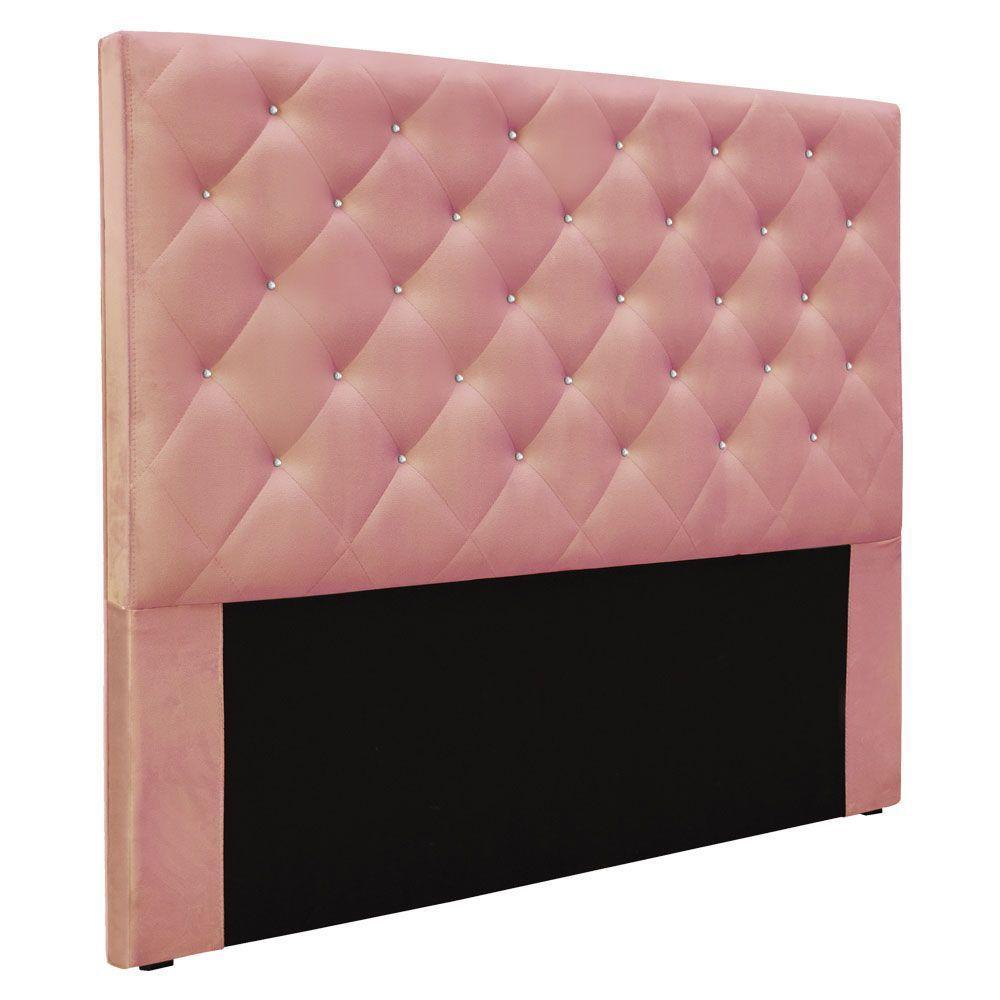 Cabeceira Queen 1,60m Tânia Veludo - Pallazio Cor Rosa - 1