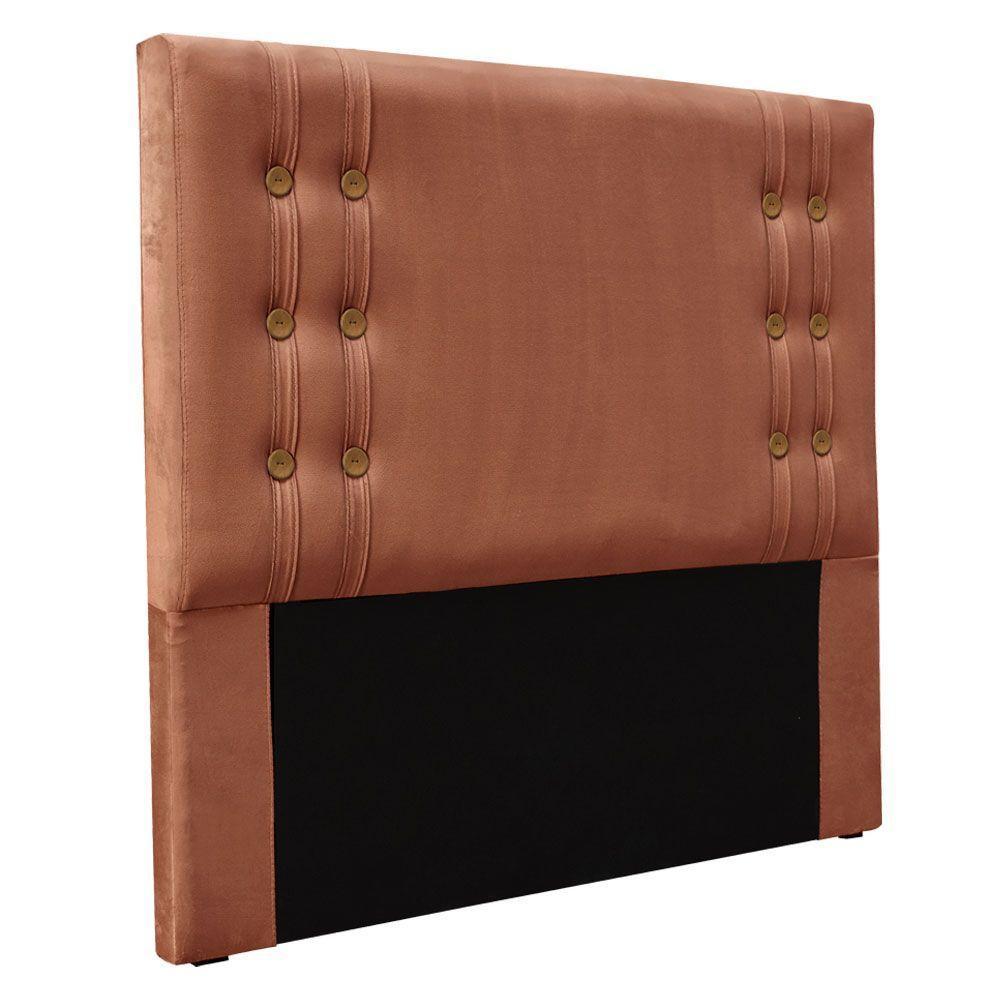 Cabeceira Casal 1,40m Genova Veludo Pallazio Cobre - 1