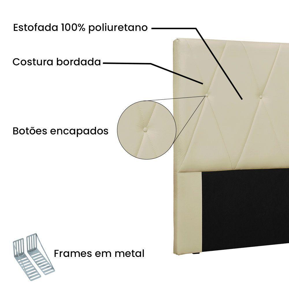 Cabeceira Casal 1,40m Aquilla Veludo - Pallazio Bege - 3