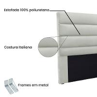 Cabeceira King 1,95m La Italiana Veludo Cinza Prata - Pallazio - 3