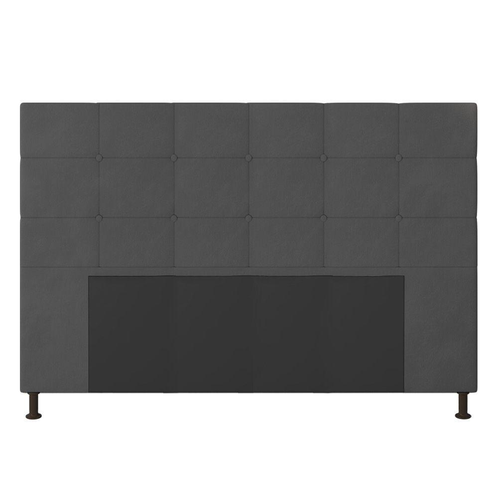 Cabeceira Cama Box Queen 160cm Suede Grafite - 3