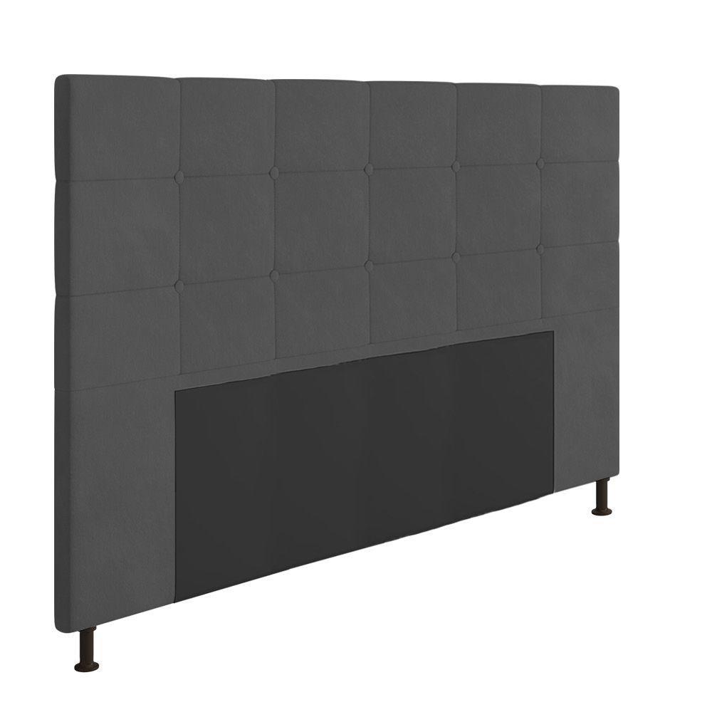 Cabeceira Cama Box Queen 160cm Suede Grafite - 4