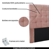Cabeceira Queen Size 1,60m Tropea Veludo Rosa Gran Belo