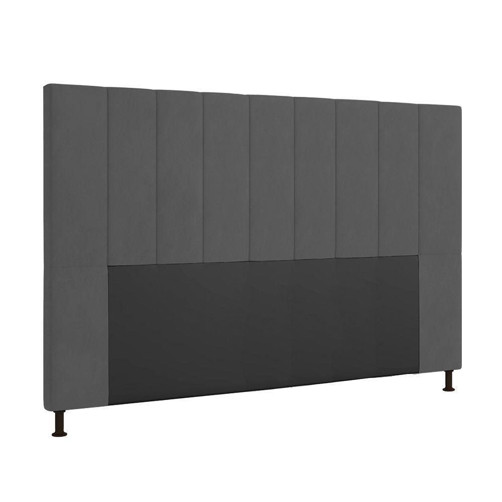 Cabeceira Cama Box Queen 160cm Suede Grafite - 4