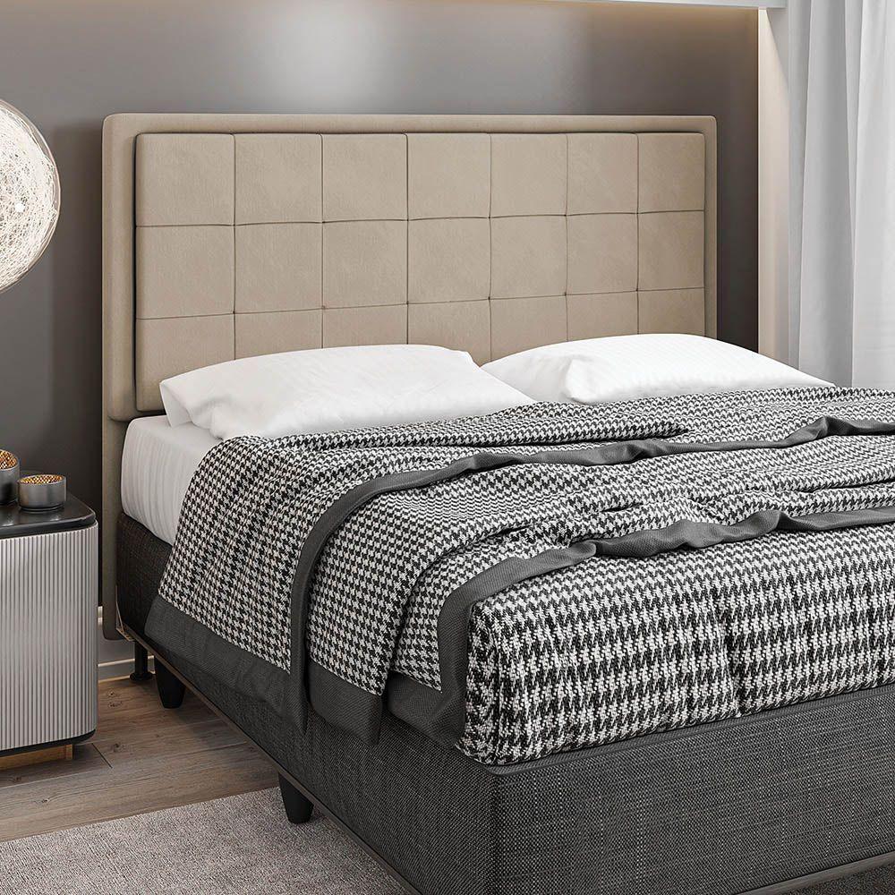 Cabeceira Onix Cama Box King 195cm Suede Bege - 3