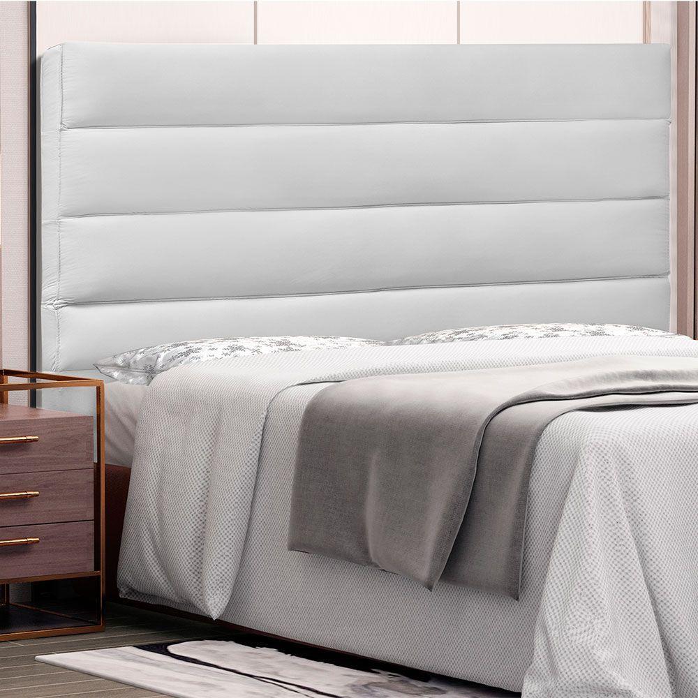 Cabeceira Para Cama Box Queen 160cm Corino Branco - 3