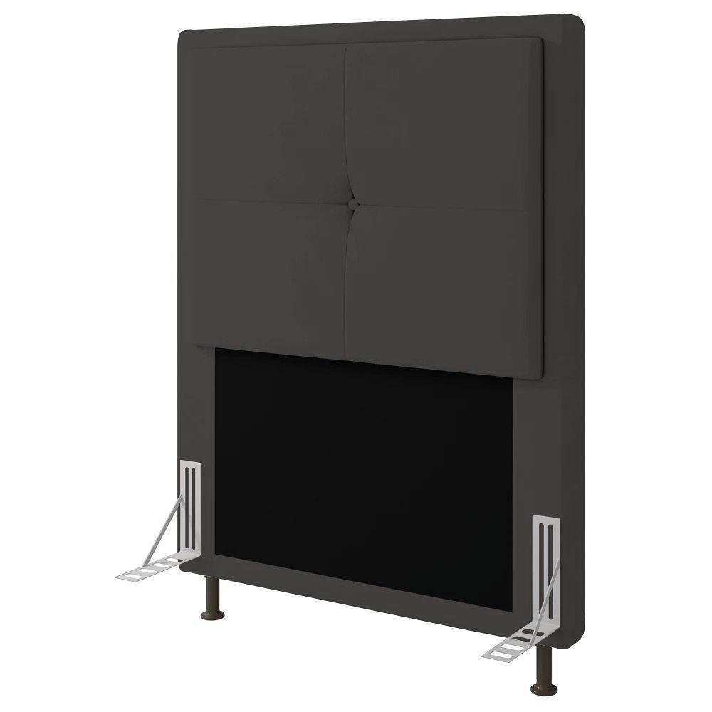 Cabeceira Ametista Cama Box Solteiro 90cm Suede Grafite - 1