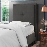 Cabeceira Ametista Cama Box Solteiro 90cm Suede Grafite - 4