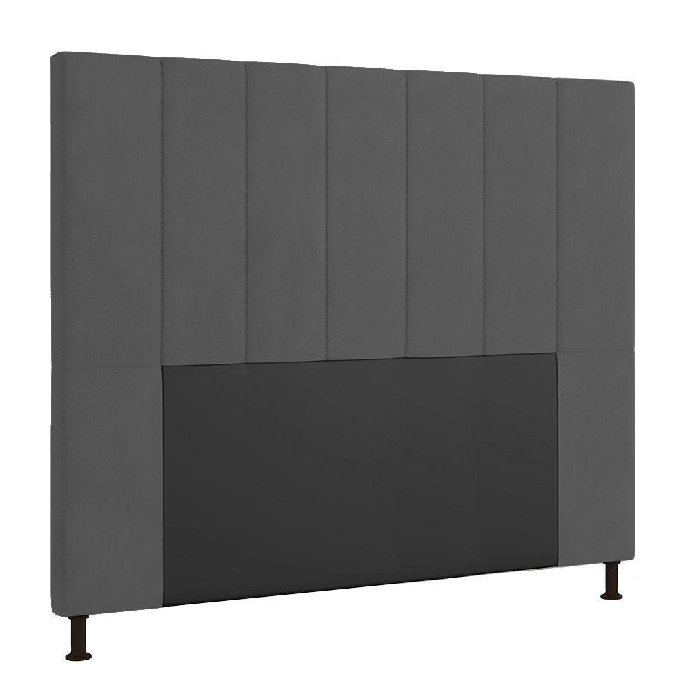 Cabeceira Cama Box Casal 140cm Suede Grafite - 4