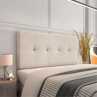 Cabeceira Painel Nina Para Cama Box Casal 140 Cm Linho Areia A27 - 5