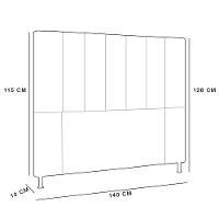 Cabeceira Cama Box Casal 140cm Corino Branco - 2