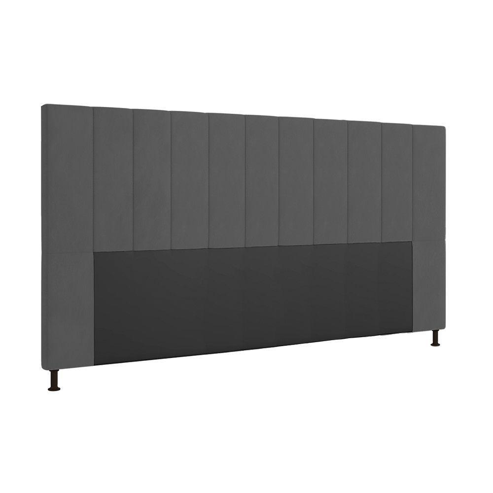 Cabeceira Cama Box King 195cm Suede Grafite - 1