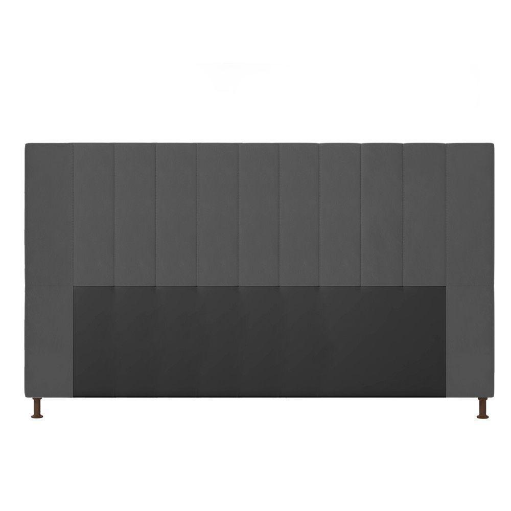 Cabeceira Cama Box King 195cm Suede Grafite - 3