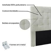 Cabeceira Queen 1,60m Verona Veludo Cinza Prata - 5