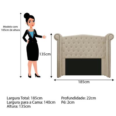 Cabeceira Veneza 140Cm Casal Bege