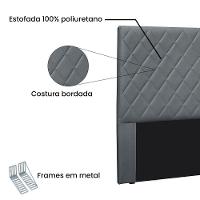 Cabeceira King 1,95m Esmeralda Veludo Cinza Chumbo - Pallazio - 3