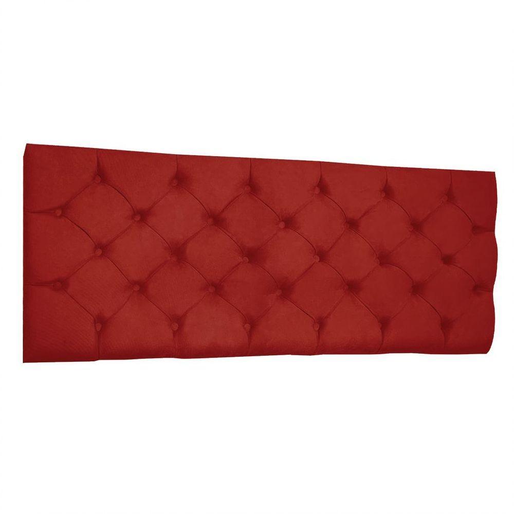 Cabeceira Painel Capitonê Solteiro 0,90m Jade Suede Cor Vermelho - 1