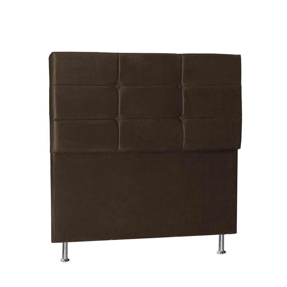 Cabeceira Casal 1,95m Toquio Suede Marrom Dal Poz Estofados - 4