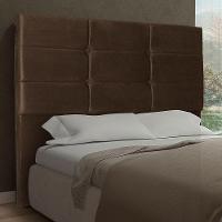 Cabeceira Casal 1,95m Toquio Suede Marrom Dal Poz Estofados - 1