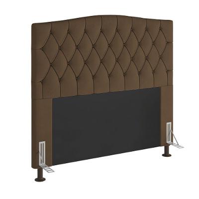 Cabeceira Greta Cama Box King 195cm Suede Marrom