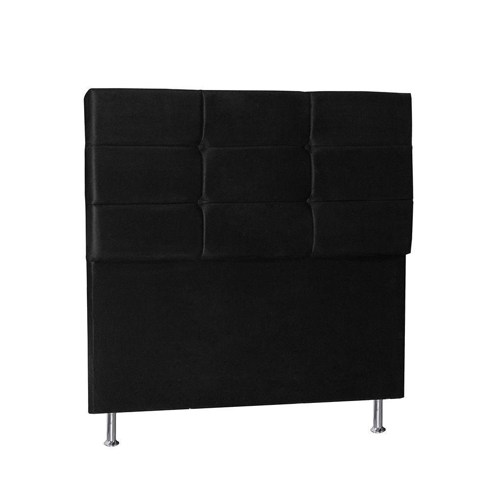 Cabeceira Casal 1,40m Toquio Suede Preto Dal Poz Estofados - 3