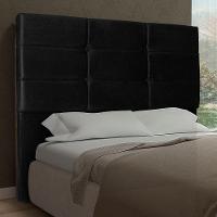 Cabeceira Casal 1,40m Toquio Suede Preto Dal Poz Estofados - 1