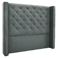 Cabeceira King 1,95m Vicenza Veludo Cinza Chumbo - 1