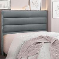 Cabeceira Solteiro 0,90m La Italiana Veludo Cinza Chumbo - 4