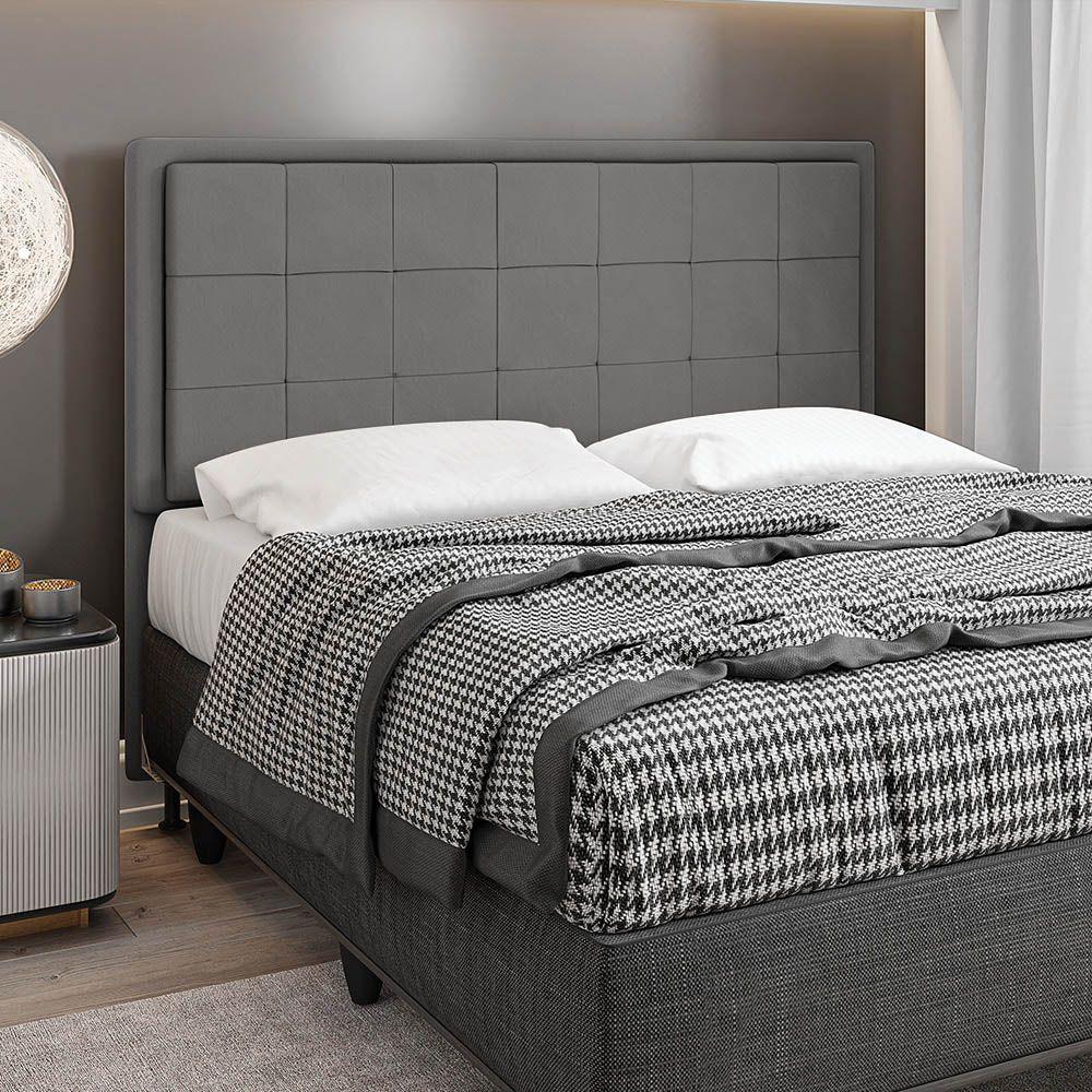 Cabeceira Onix Cama Box Casal 140cm Suede Grafite - 2
