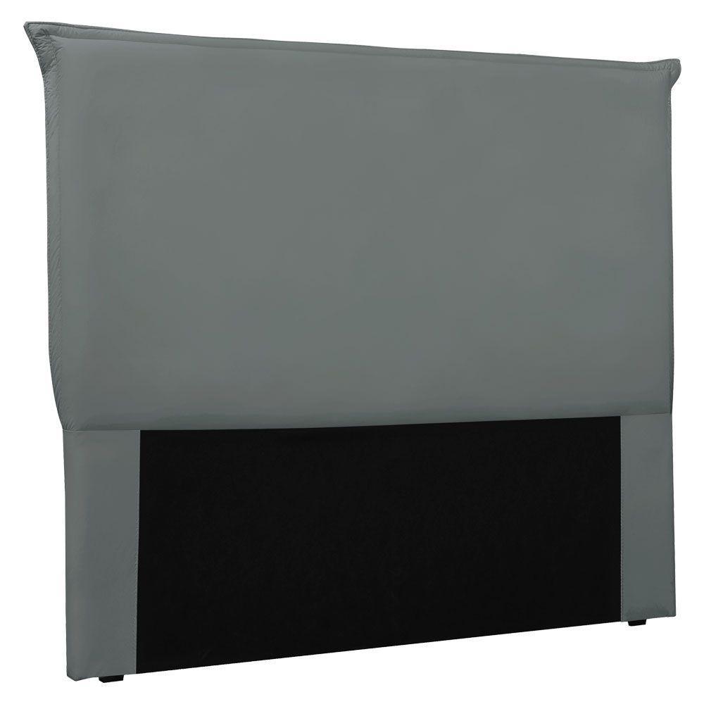 Cabeceira Casal 1,40m Veneza Veludo Cinza Chumbo - 1