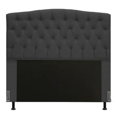 Cabeceira Greta Cama Box Queen 160cm Linho Grafite