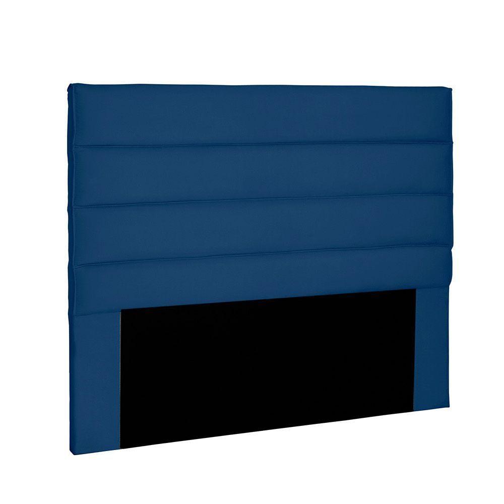 Cabeceira Para Cama Box Casal 140cm Suede Azul Marinho - 1