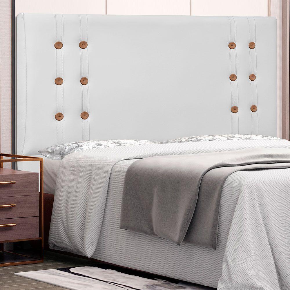Cabeceira Gênova Para Cama Box Solteiro 90cm Corino Branco - 4