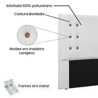 Cabeceira Gênova Para Cama Box Solteiro 90cm Corino Branco - 3
