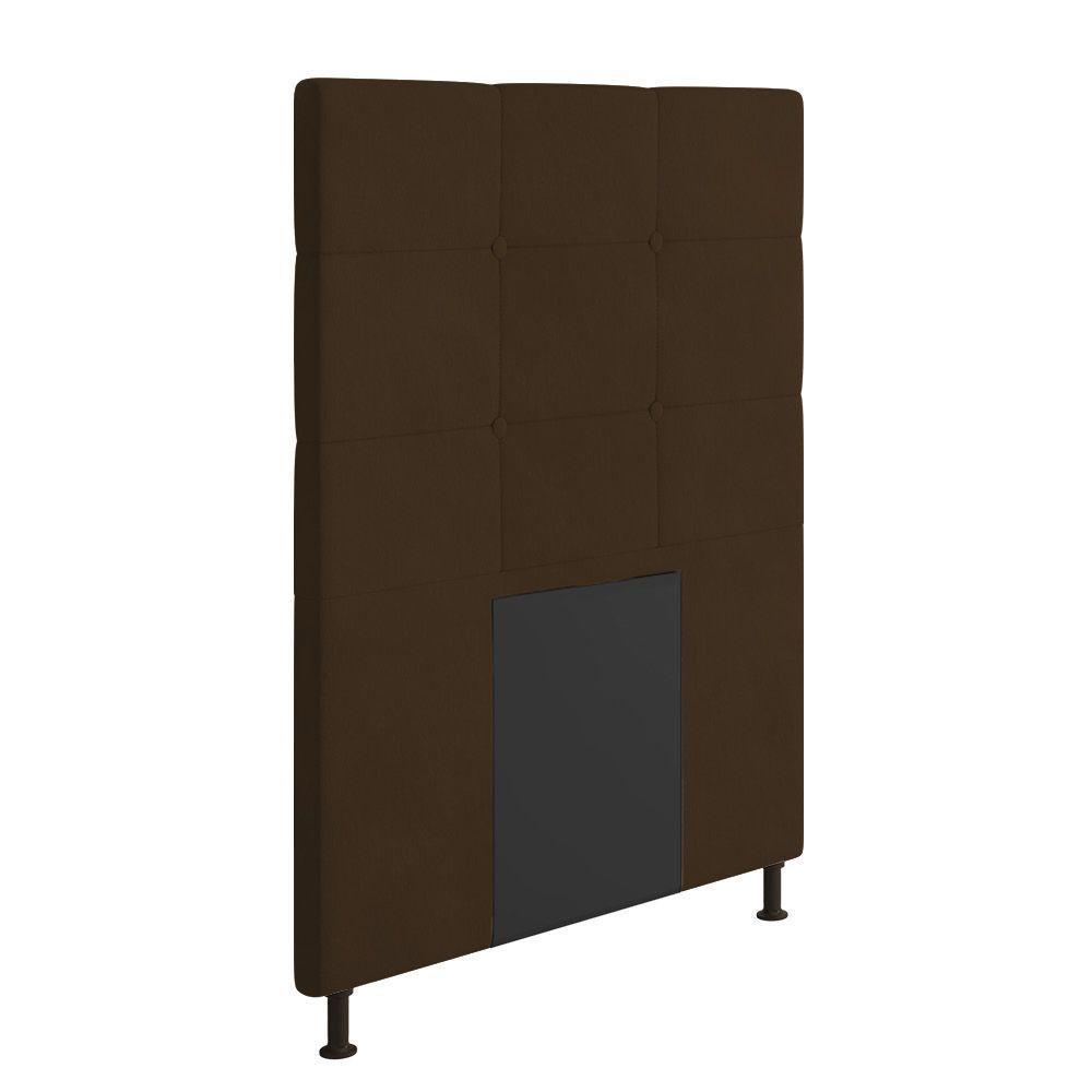 Cabeceira Cama Box Solteiro 90cm Suede Marrom - 1