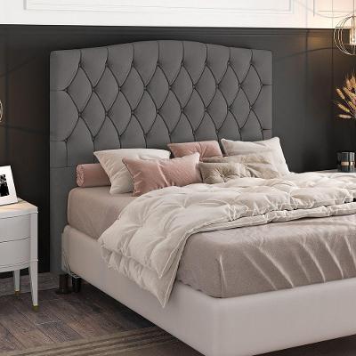 Cabeceira Greta Cama Box King 195cm Suede Grafite