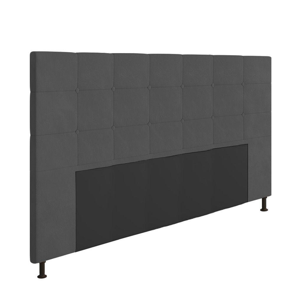 Cabeceira Cama Box King 195cm Suede Grafite - 4