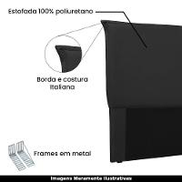 Cabeceira Queen Size 1,60m Trento Veludo Preto Gran Belo