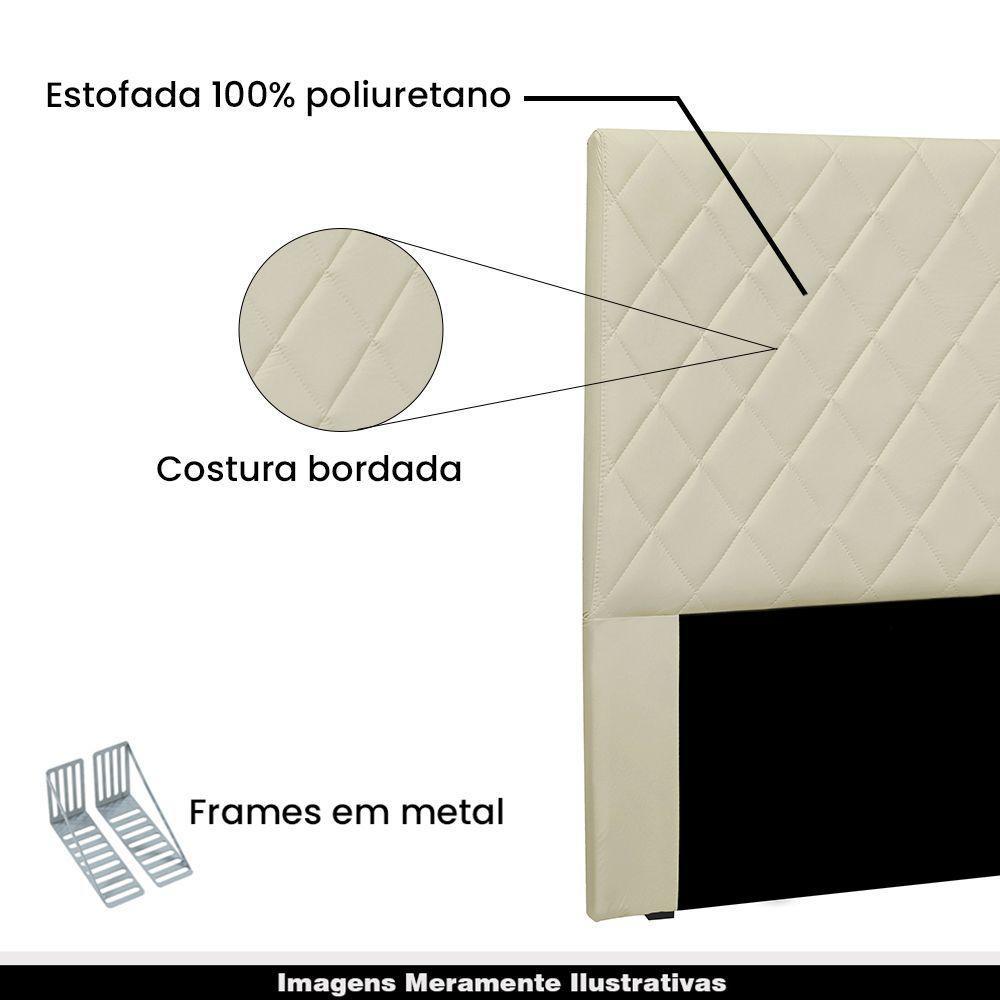 Cabeceira Queen Size 1,60m Tàzio Veludo Bege Gran Belo - 4