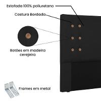 Cabeceira Gênova Para Cama Box Solteiro 90cm Corino Preto - 7