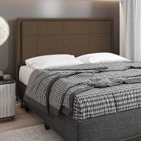 Cabeceira Onix Cama Box Queen 160cm Suede Marrom - 3