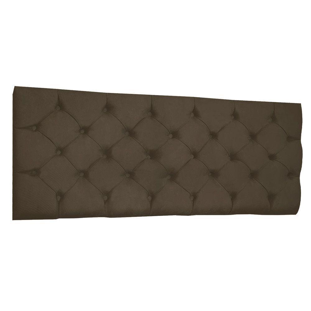 Cabeceira Painel Capitonê Queen 1,60m Jade Suede - Pallazio Cor Marrom - 1