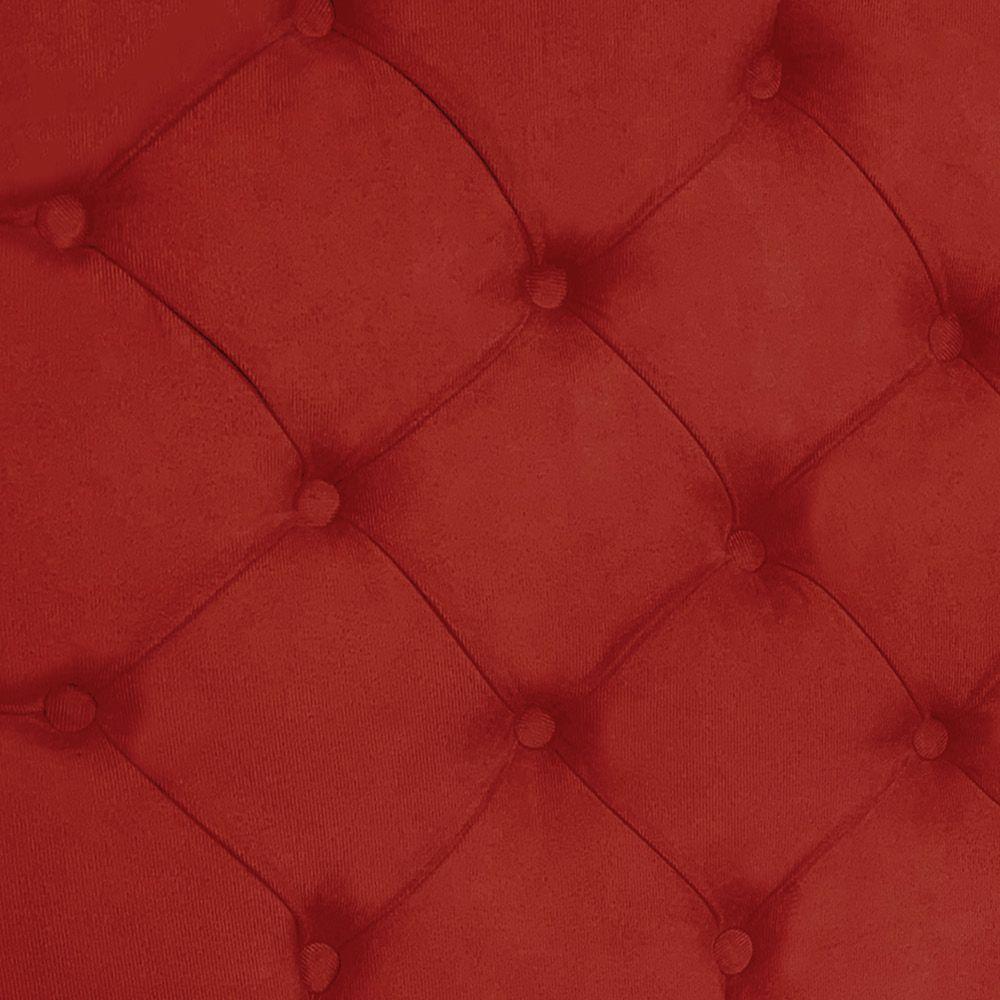 Cabeceira Painel Capitonê Casal 1,40m Jade Suede - Pallazio Cor Vermelho - 4